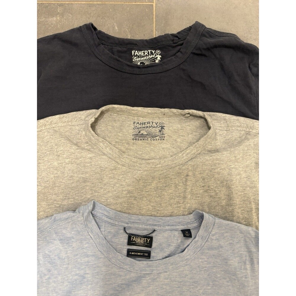 Lot Of 3 Faherty Sunwashed The Movement Tshirts Mens Medium